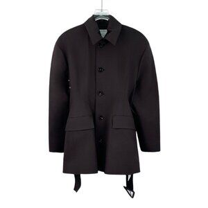 Bottega Veneta Dark brown cotton belted trench coat